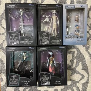 Nightmare Before Christmas Jack Skellington Sally, Kingdom Hearts Action Figures